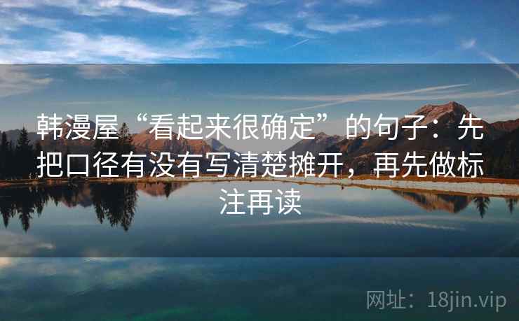 韩漫屋“看起来很确定”的句子：先把口径有没有写清楚摊开，再先做标注再读