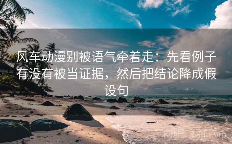 风车动漫别被语气牵着走：先看例子有没有被当证据，然后把结论降成假设句